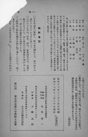 校友会雑誌 第15号007 編集後記 奥付.jpg