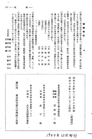 校友会雑誌 第17号 012 編集後記 奥付.jpg